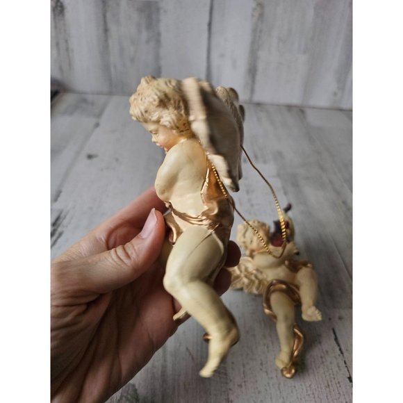 Vintage hanging cherub angel baby musical banjo Xmas Nativity statue religious d - Picture 3 of 14